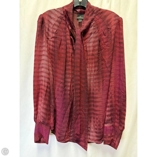 Top Long Sleeve By Worthington In Maroon, Size: L