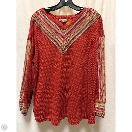 Top Long Sleeve By Clothes Mentor In Copper, Size: L