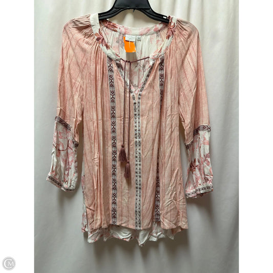 Top Long Sleeve By New Directions In Pink, Size: L