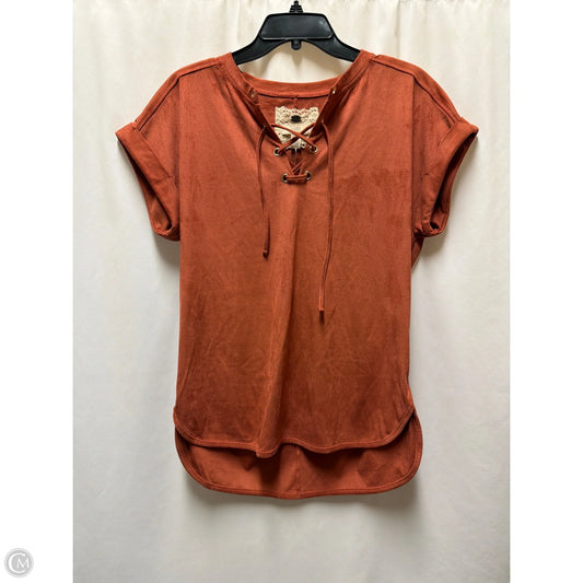 Top Short Sleeve By Cupio In Copper, Size: M