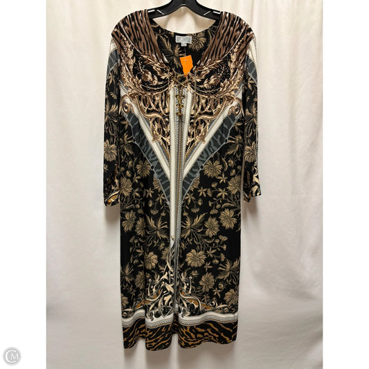 Dress Casual Midi By Jm Collections In Black & Brown, Size: Xl