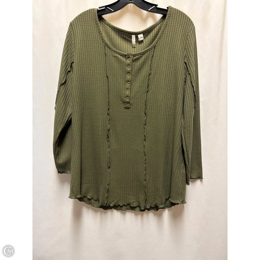 Top Long Sleeve By Cato In Green, Size: Xl