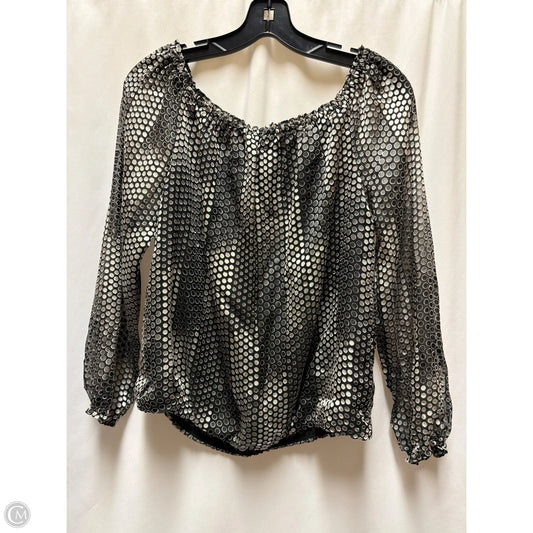 Top Long Sleeve By White House Black Market In Black & Silver, Size: M