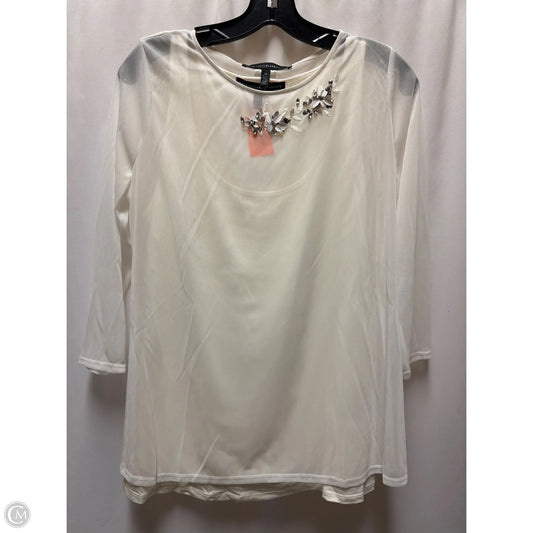 Top Long Sleeve By White House Black Market In Cream, Size: M