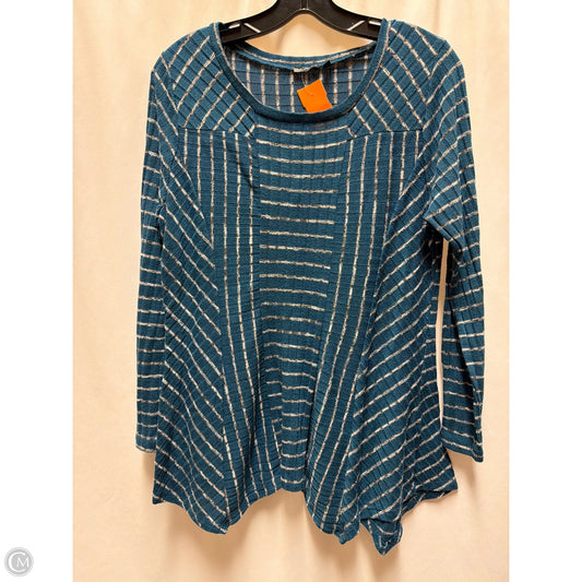 Top Long Sleeve By Hannah In Aqua, Size: L