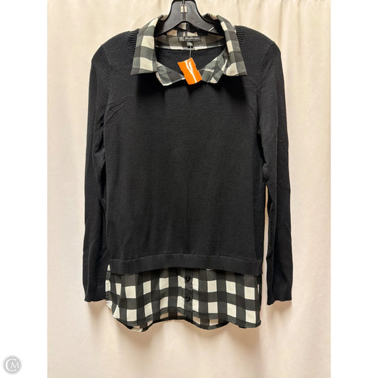 Sweater By Adrianna Papell In Black & White, Size: S