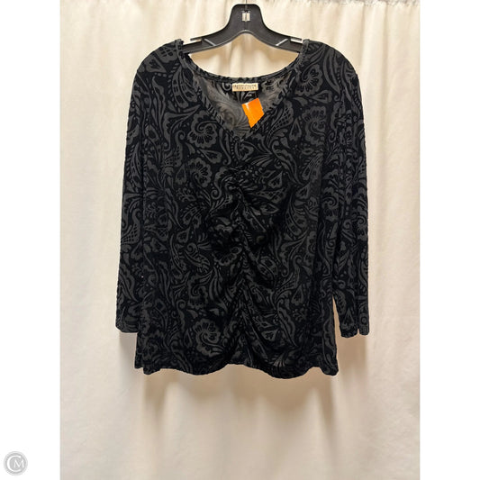 Top Long Sleeve By Apostrophe In Black, Size: Xl