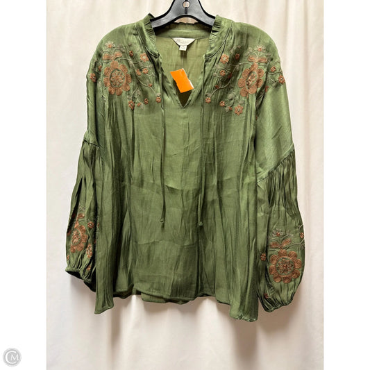 Top Long Sleeve By Cato In Green, Size: Xl