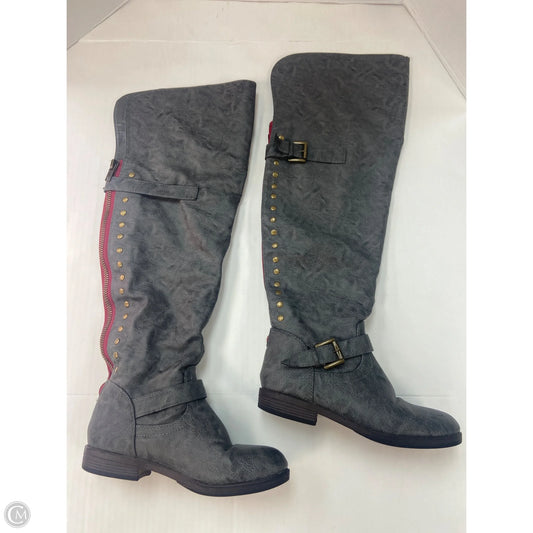 Boots Over-the-knee Flats By Journee In Grey, Size: 8