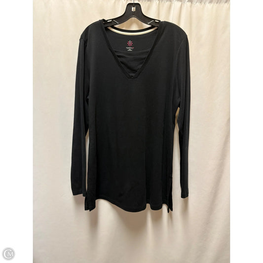 Top Long Sleeve By Isaac Mizrahi Live Qvc In Black, Size: Xl