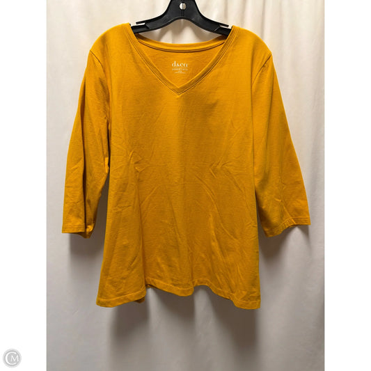 Top Long Sleeve By Denim And Company In Orange, Size: Xl