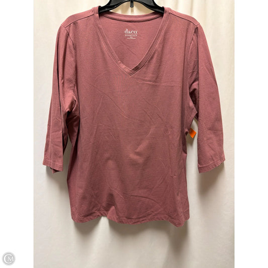 Top Long Sleeve By Denim And Company In Purple, Size: Xl