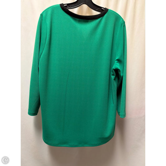 Top 3/4 Sleeve By Calvin Klein In Green, Size: M