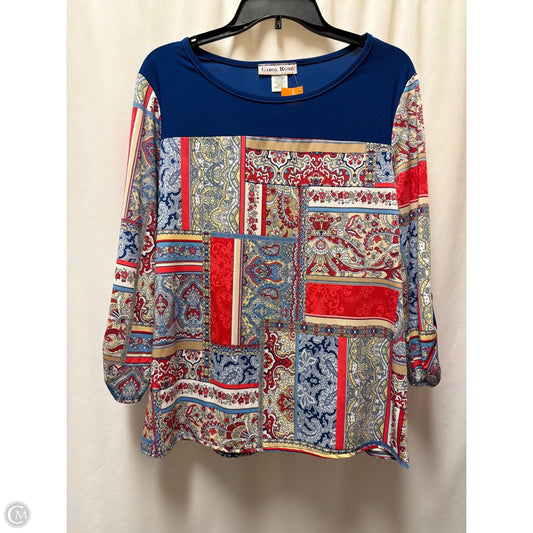 Top 3/4 Sleeve By Carol Rose In Blue, Size: Xl