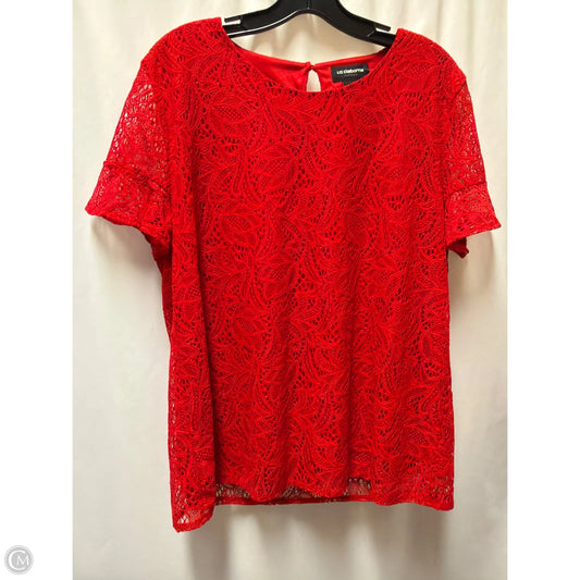 Top Short Sleeve By Liz Claiborne In Red, Size: Xl