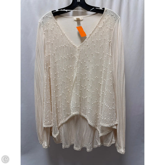 Top Long Sleeve By Cupio In Cream, Size: L