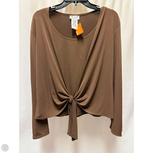 Top Long Sleeve By Clothes Mentor In Brown, Size: L