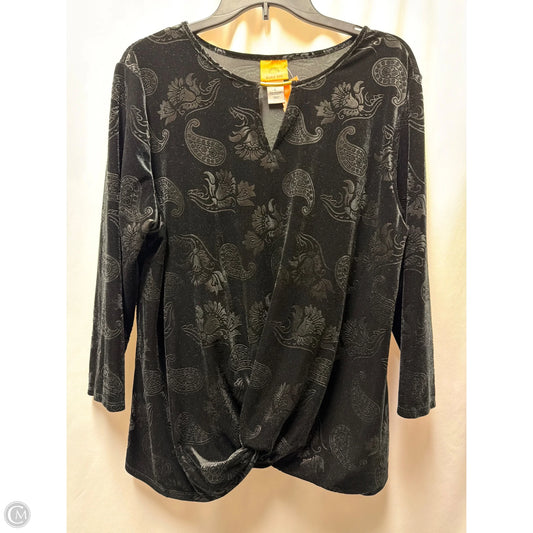 Top Long Sleeve By Ruby Rd In Black, Size: L