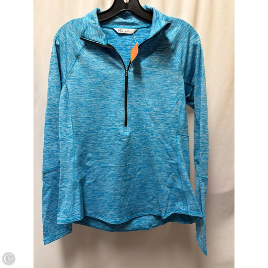 Athletic Top Long Sleeve Collar By Dsg Outerwear In Blue, Size: L