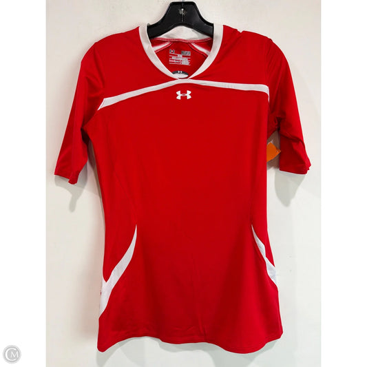 Top Short Sleeve By Under Armour In Red, Size: M
