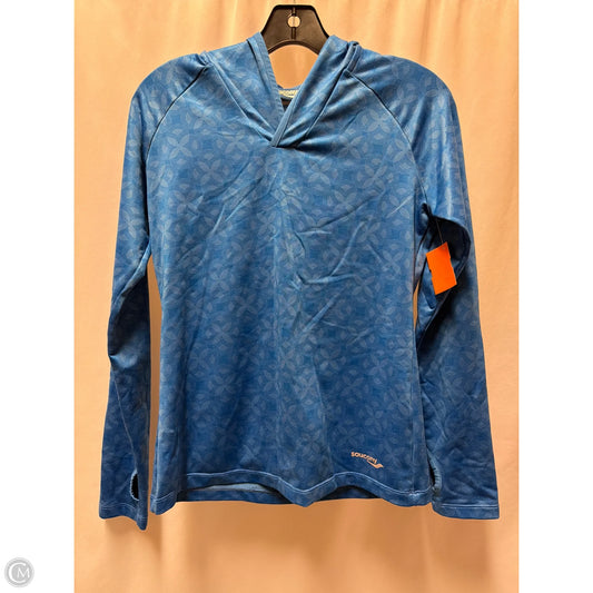 Athletic Top Long Sleeve Hoodie By Saucony In Blue, Size: S