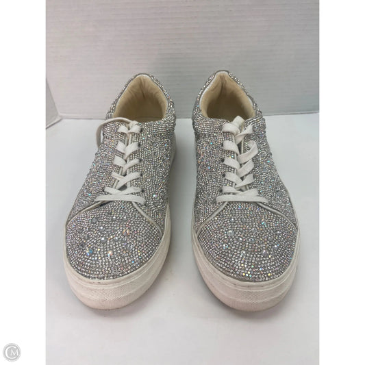 Shoes Sneakers By Betsey Johnson In Silver, Size: 10