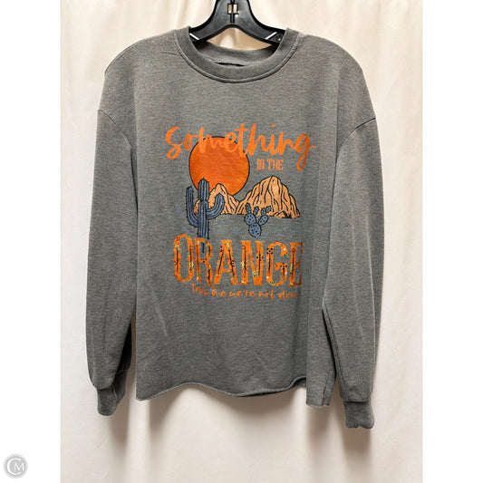 Sweatshirt Crewneck By Clothes Mentor In Grey, Size: M