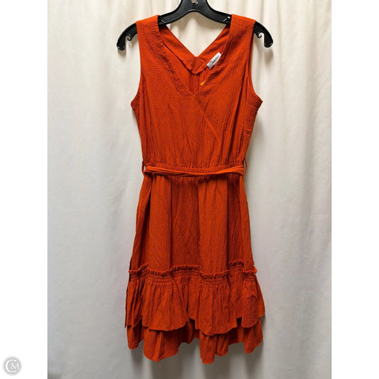 Dress Casual Midi By Calvin Klein In Orange, Size: S