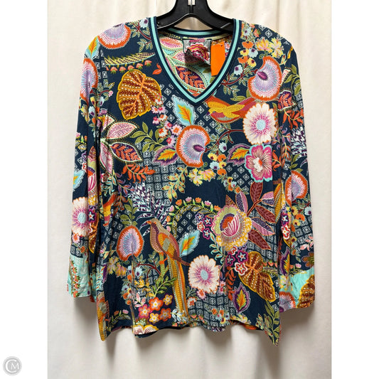 Top Long Sleeve Designer By Johnny Was In Blue, Size: M
