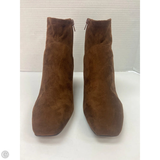 Boots Ankle Heels By Nine West In Brown, Size: 8.5