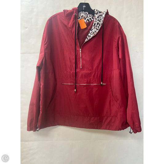 Jacket Windbreaker By Clothes Mentor In Maroon, Size: Xl