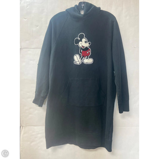 Sweatshirt Hoodie DRESS By Disney In Black, Size: Xl
