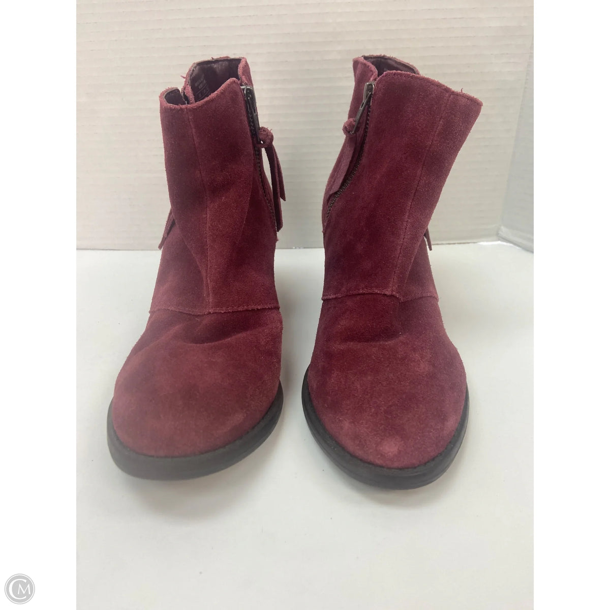 Boots Ankle Heels By American Eagle In Maroon, Size: 8