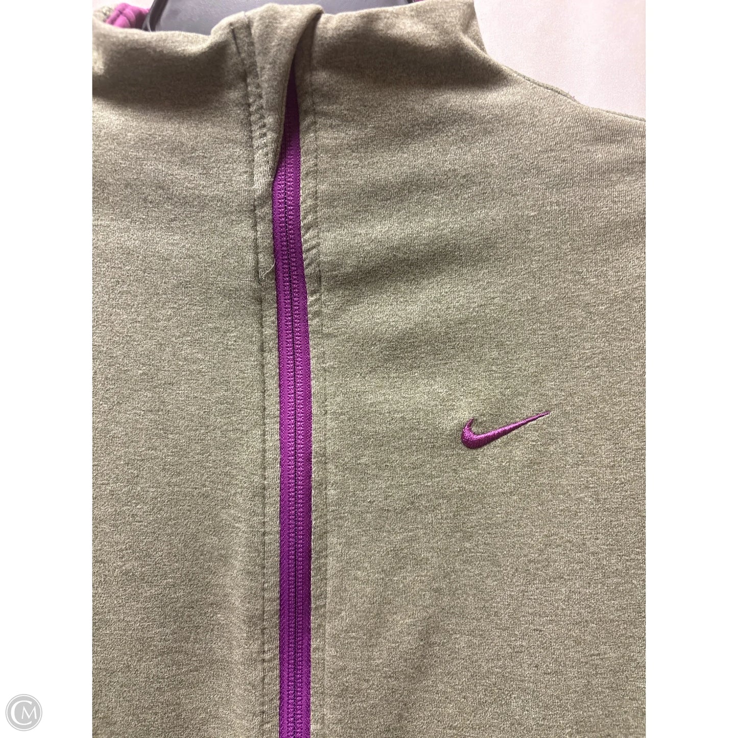 Athletic Jacket By Nike In Grey, Size: S