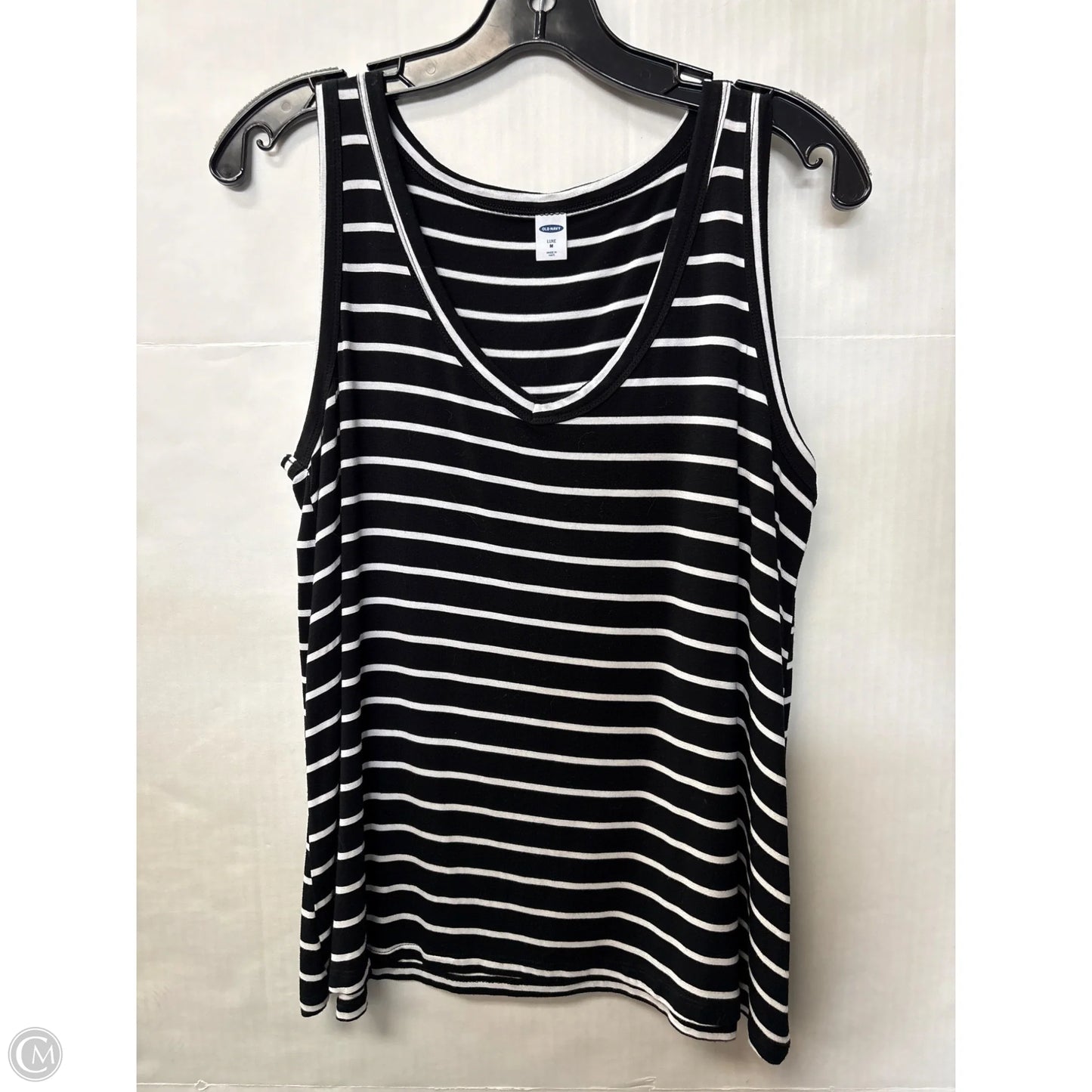 Top Sleeveless By Old Navy In Black & White, Size: M