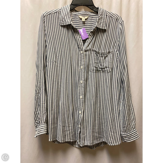 Top Long Sleeve By Terra & Sky In Grey & White, Size: 0x