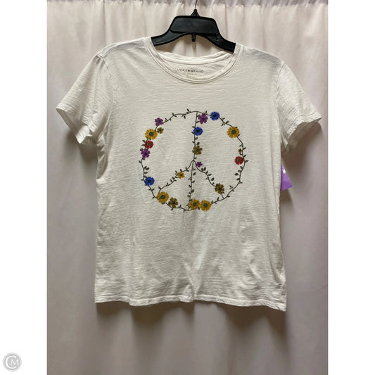 Top Short Sleeve By Lucky Brand In White, Size: M