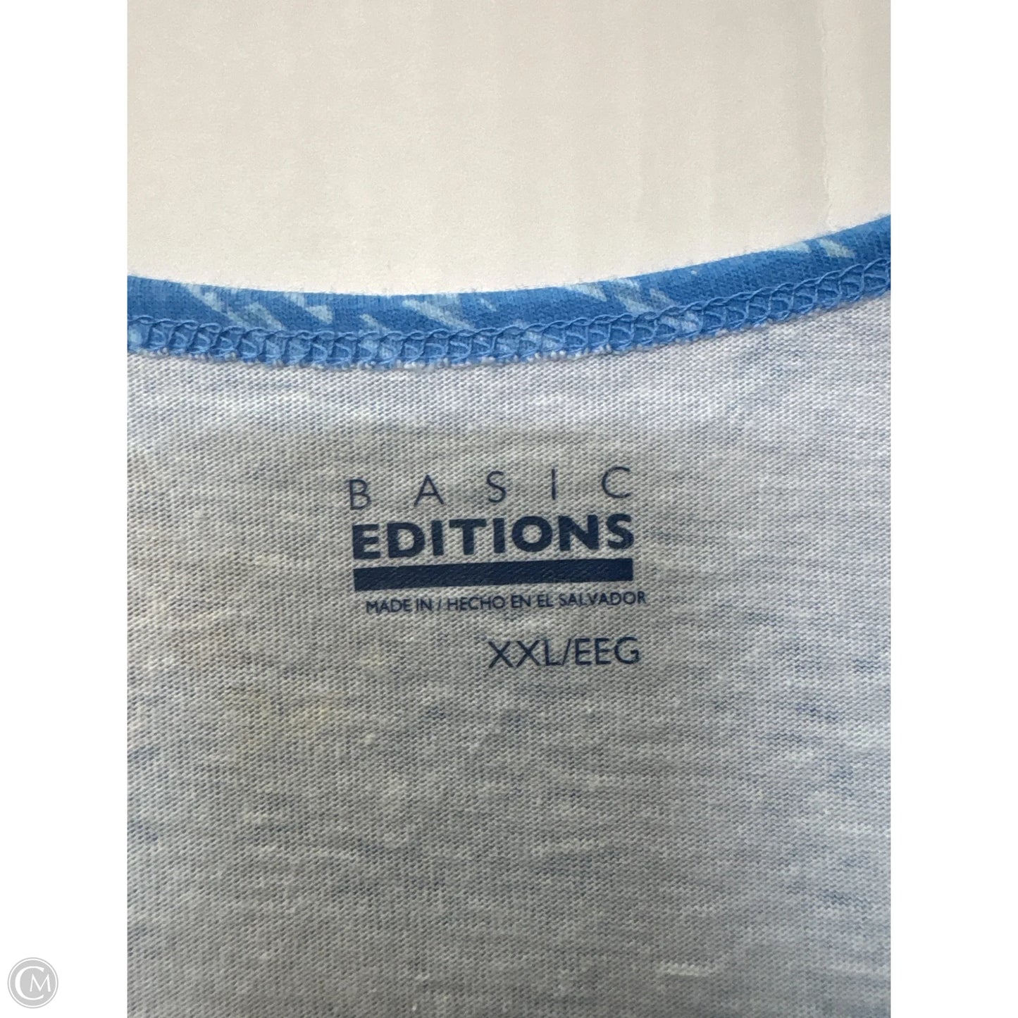 Top Sleeveless By Basic Editions In Blue, Size: Xxl