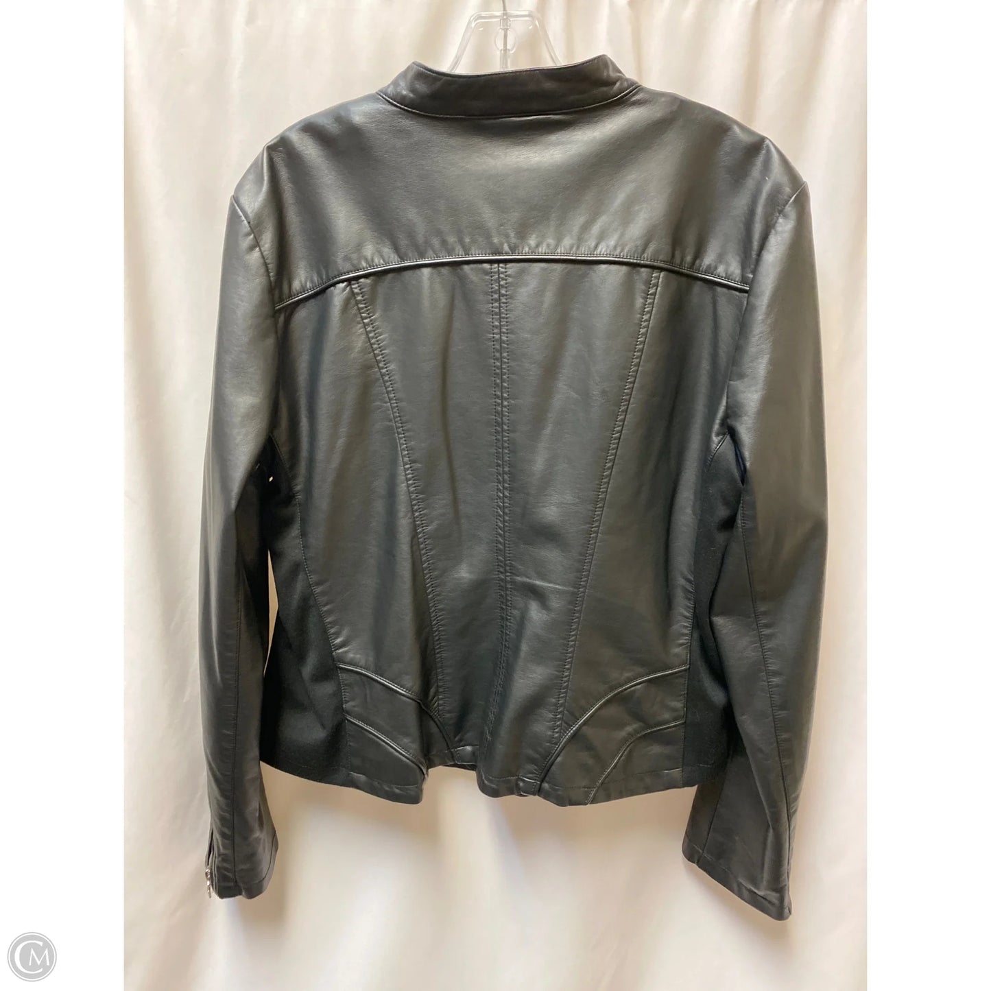 Jacket Leather By Guess In Black, Size: Xxl