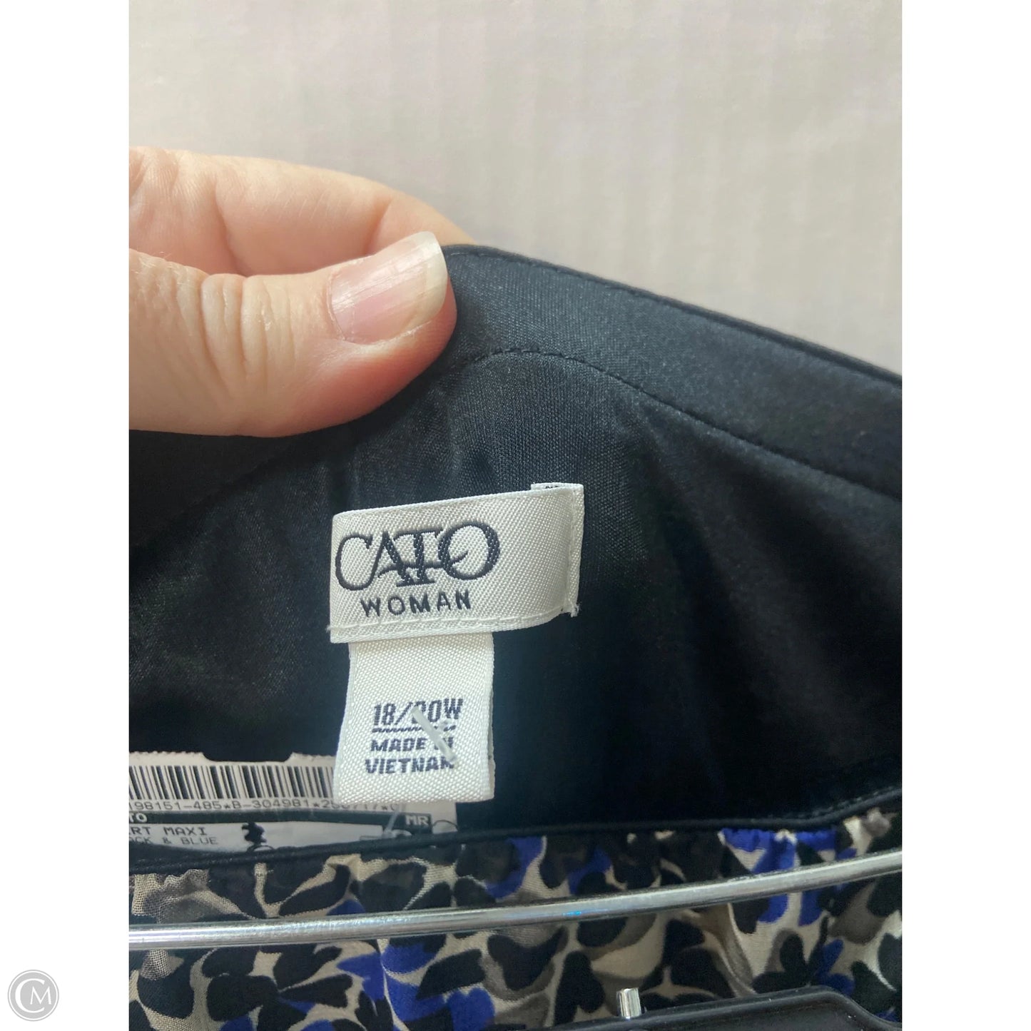 Skirt Maxi By Cato In Black & Blue, Size: 18