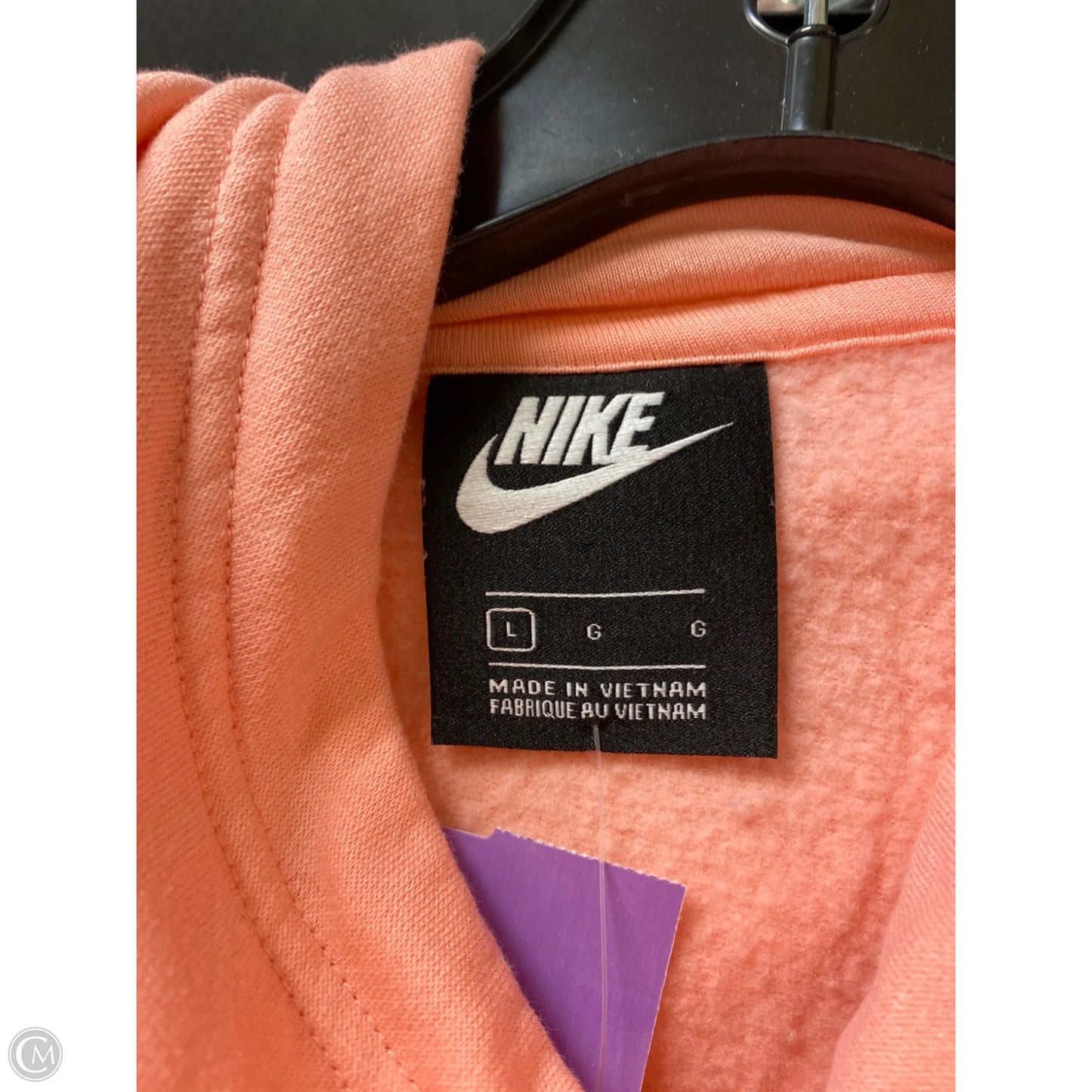 Sweatshirt Hoodie By Nike In Pink, Size: L
