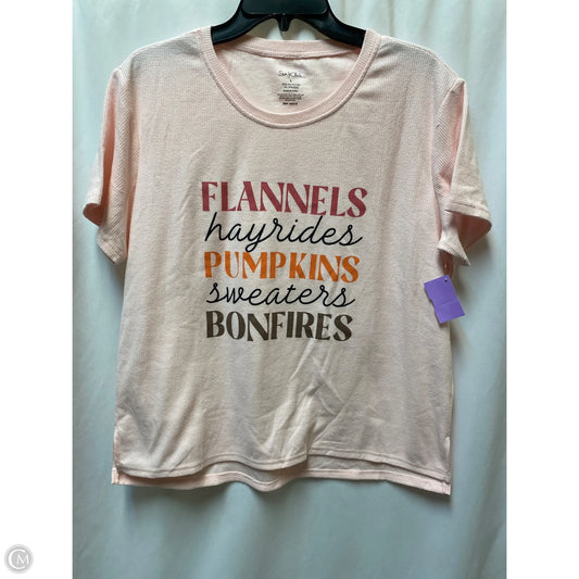 Top Short Sleeve By Clothes Mentor In Pink, Size: L