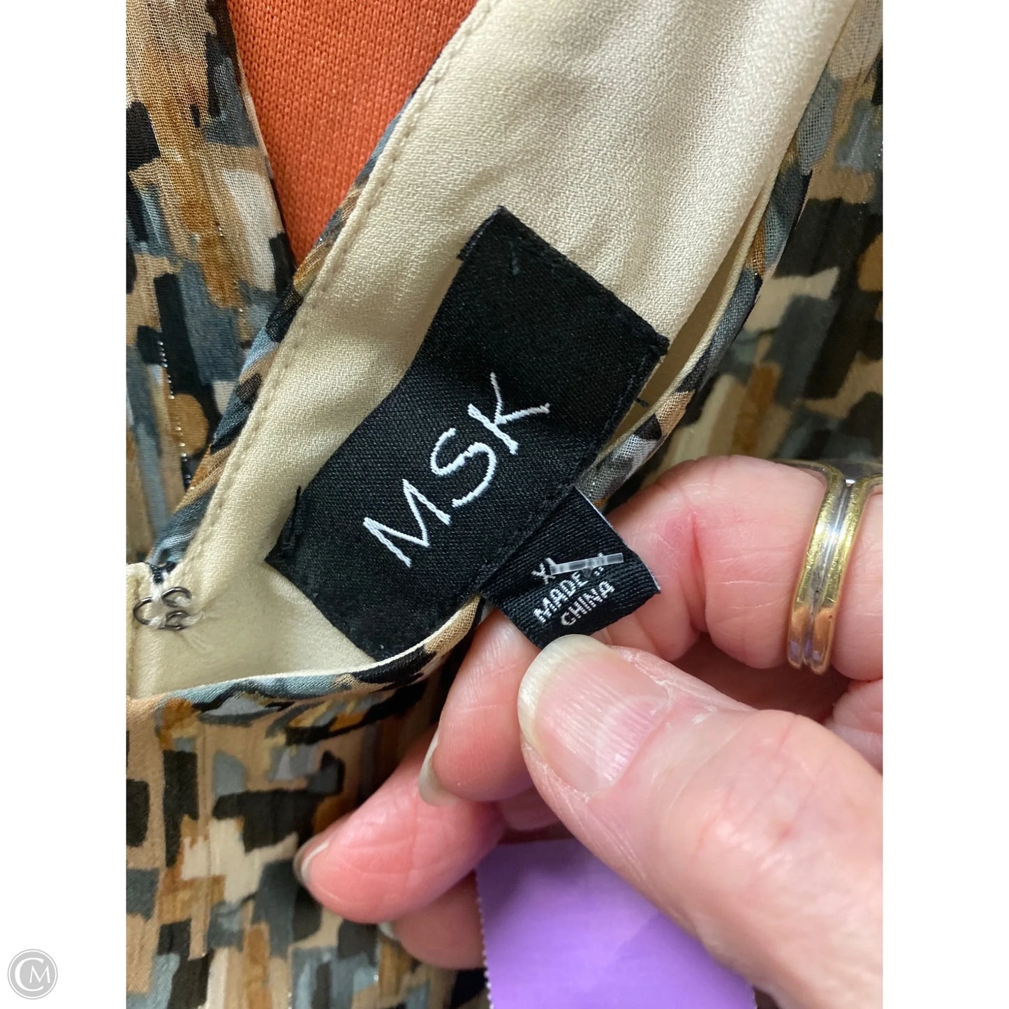 Dress Casual Midi By Msk In Beige, Size: Xl