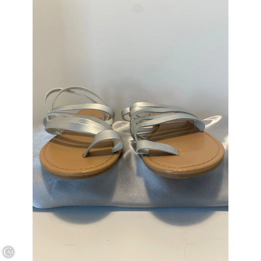 Sandals Flats By Montego Bay In Silver, Size: 8