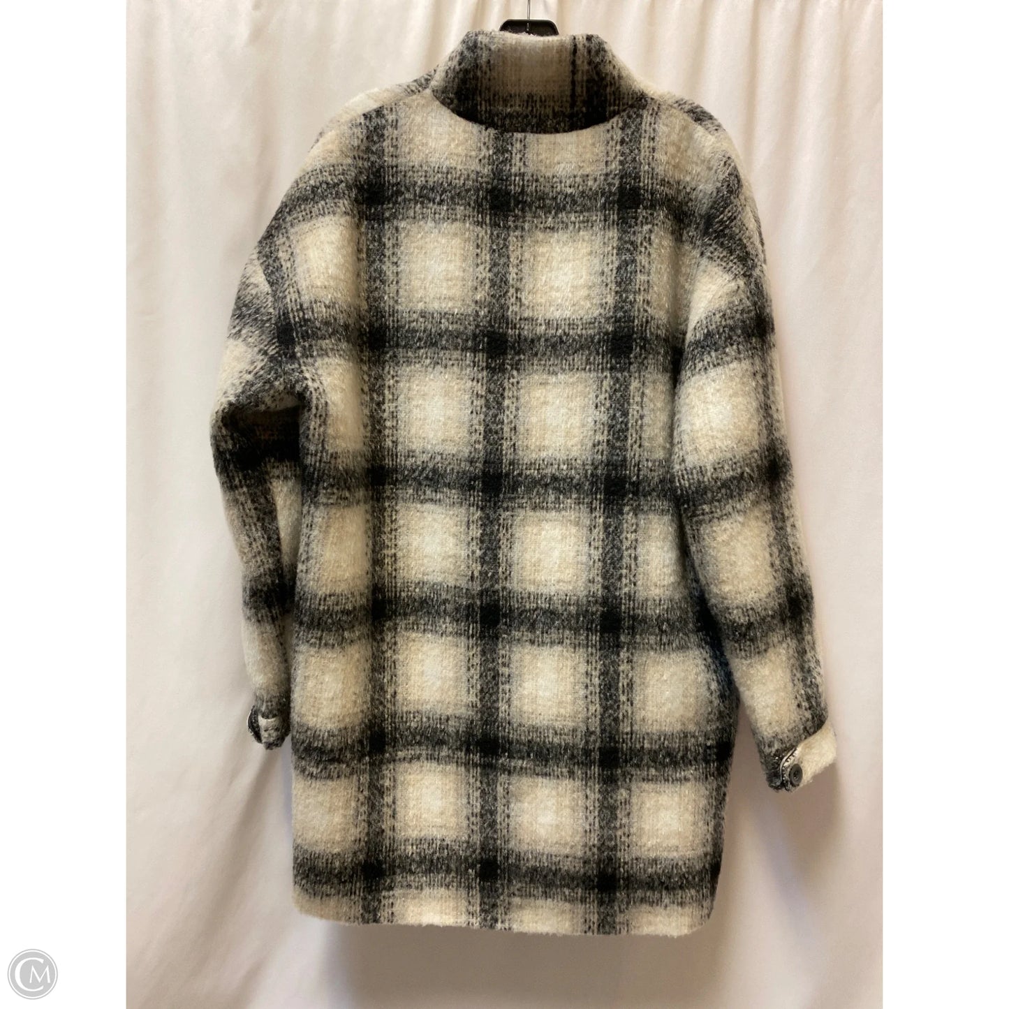 Jacket Faux Fur & Sherpa By Clothes Mentor In Checkered Pattern, Size: L