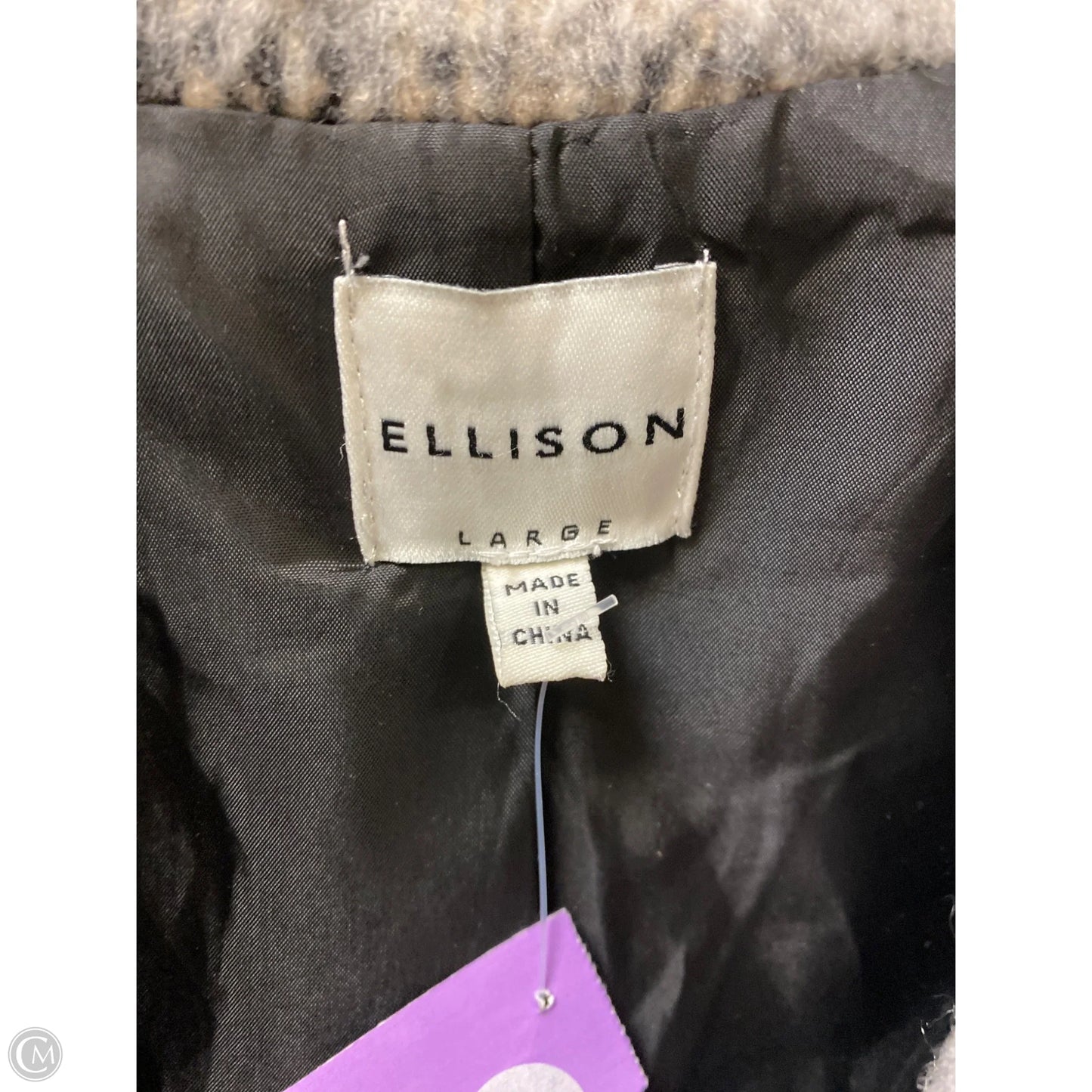 Jacket Faux Fur & Sherpa By Clothes Mentor In Checkered Pattern, Size: L