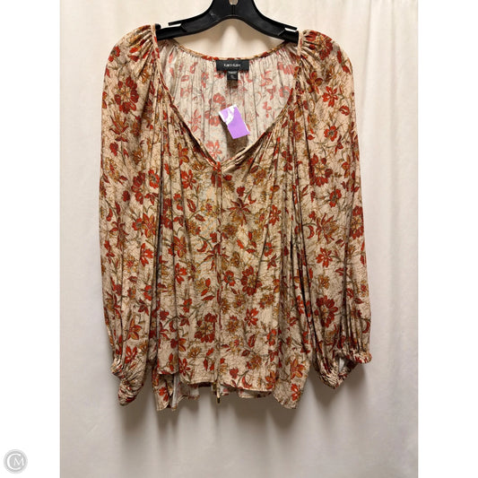 Top Long Sleeve By Karen Kane In Orange, Size: Xl