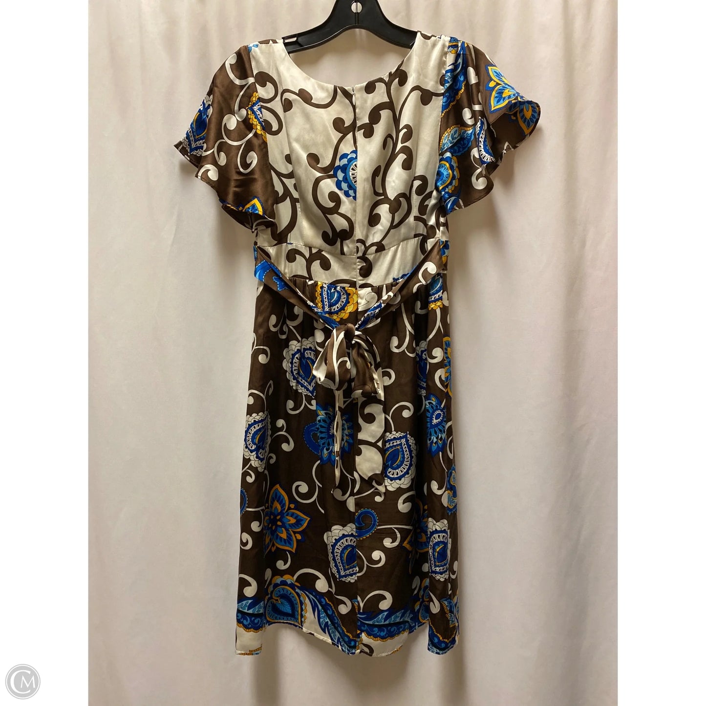 Dress Casual Midi By Clothes Mentor In Brown & Cream, Size: S