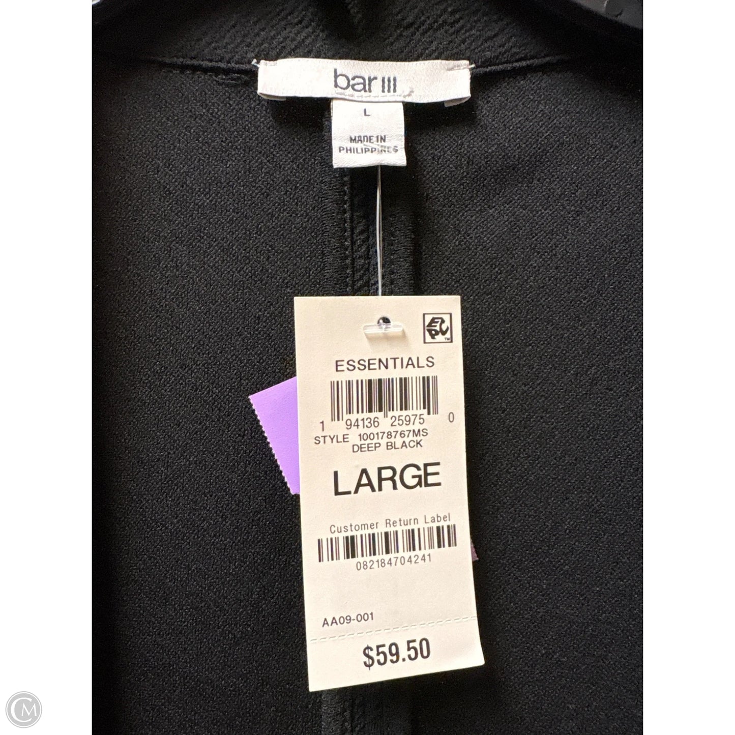 Blazer By Bar Iii In Black, Size: L