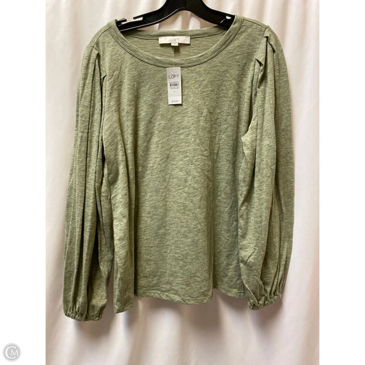 Top Long Sleeve By Loft In Green, Size: L